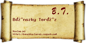 Bánszky Teréz névjegykártya